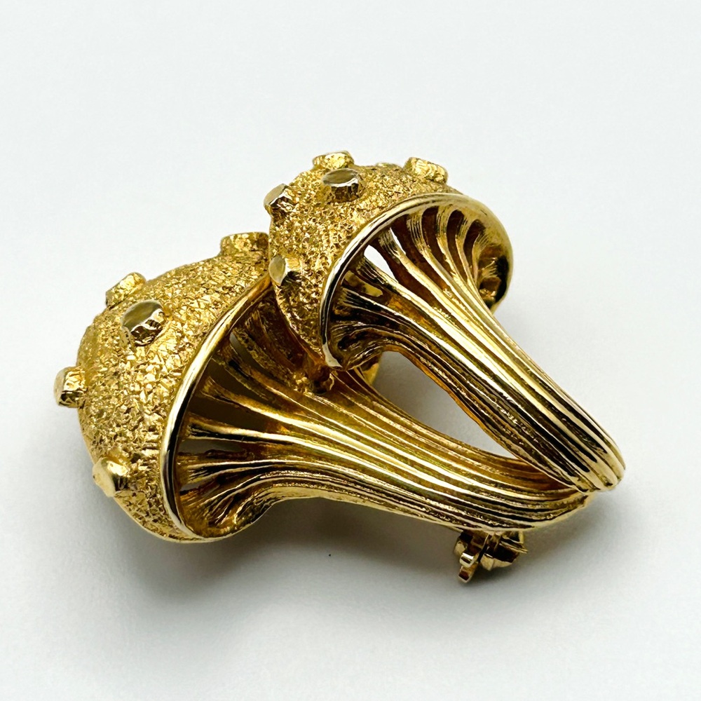 Vintage 60s Marcel Boucher Gold Tone Mushroom Brooch EUC - Picture 5 of 15